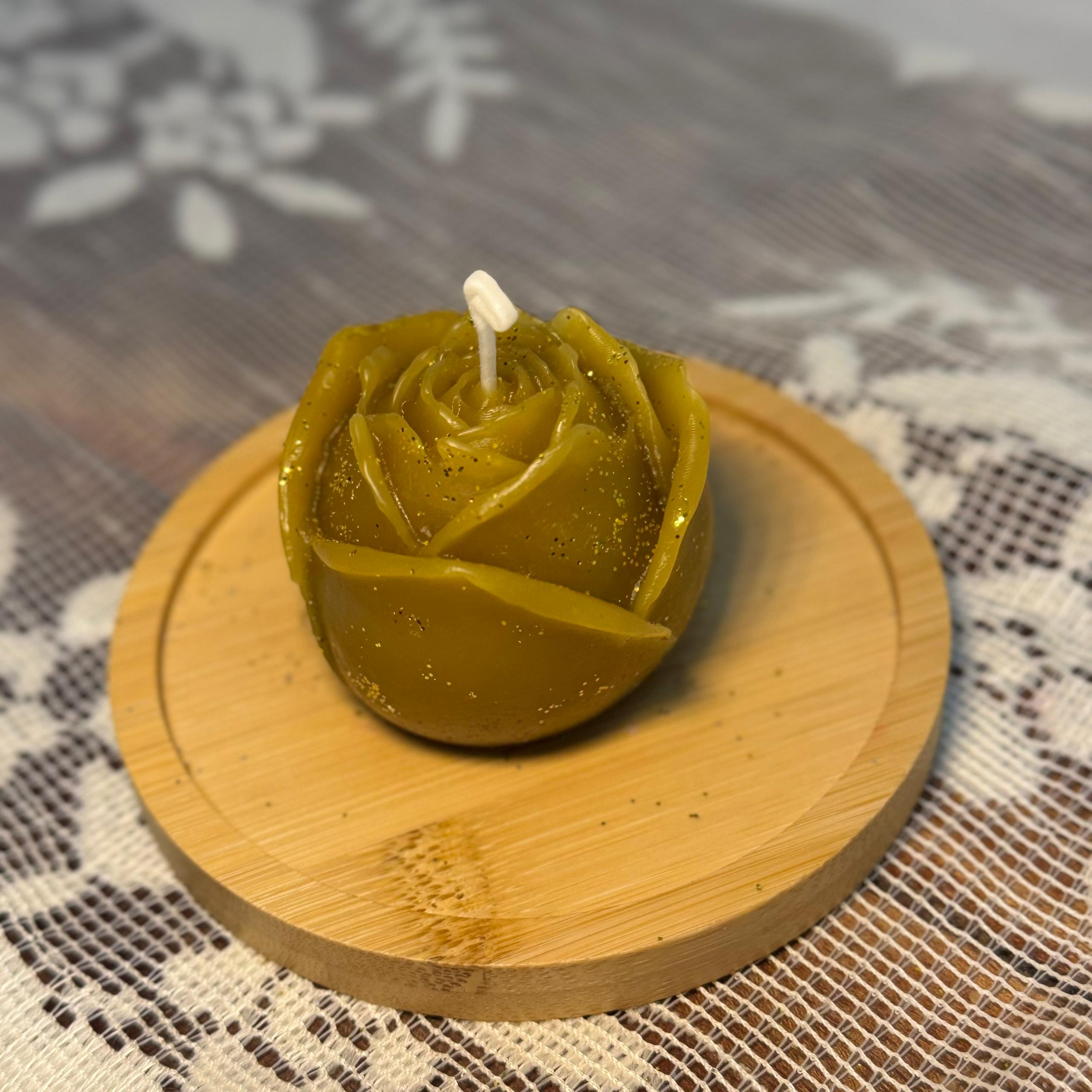 Vela natural de flor cubo grande